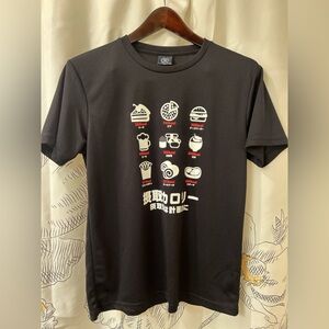 Kids Black Graphic Tee with Fun Icons